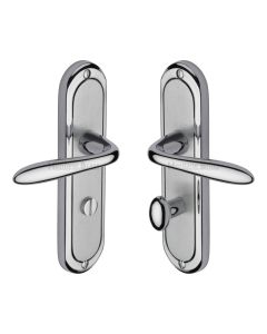 Heritage Brass Apollo Finish Henley Door Handle on Plate - Bathroom Set