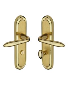 Heritage Brass Mayfair Split Finish Henley Door Handle on Plate - Bathroom Set