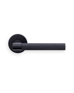 Set Manital Matt Black Hey Rete Lever Furniture on round rose | HN5MB