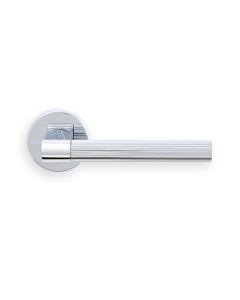 Set Manital Polished Chrome Hey Riga Lever Furniture on round rose | HR5CP