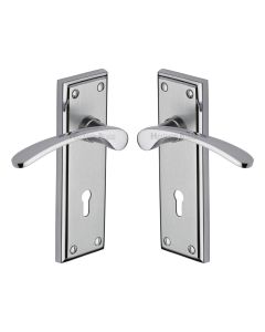 Heritage Brass Apollo Finish Hilton Door Handle on Plate - Lever Lock