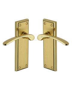 Heritage Brass Mayfair Split Finish Hilton Door Handle on Plate - Lever Latch