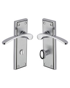 Heritage Brass Apollo Finish Hilton Door Handle on Plate - Bathroom Set