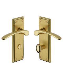 Heritage Brass Mayfair Split Finish Hilton Door Handle on Plate - Bathroom Set