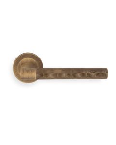 Set Manital Antique Brass Hey Rete Lever Furniture on round rose | HN5AB