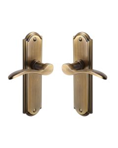 Heritage Brass Antique Brass Howard Door Handle on Plate - Lever Latch