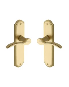 Heritage Brass Satin Brass Howard Door Handle on Plate - Lever Latch