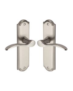 Heritage Brass Satin Nickel Howard Door Handle on Plate - Lever Latch