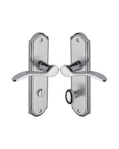 Heritage Brass Apollo Finish Howard Door Handle on Plate - Bathroom Set