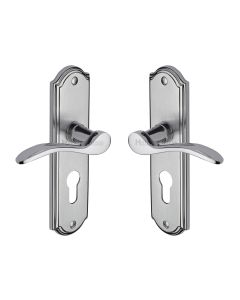 Heritage Brass Apollo Finish Howard Door Handle on Plate - Euro Profile