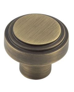 Hoxton Antique Brass 30mm Cropley Cupboard Knob | HOX1030AB
