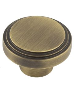 Hoxton Antique Brass 40mm Cropley Cupboard Knob | HOX1040AB
