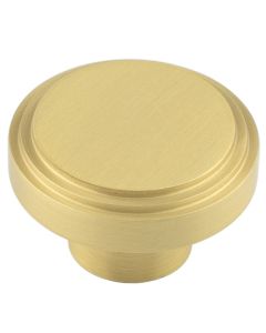 Hoxton Satin Brass 40mm Cropley Cupboard Knob | HOX1040SB