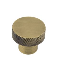 Hoxton Antique Brass Wenlock 30mm Knurled Cupboard Knob | HOX130AB