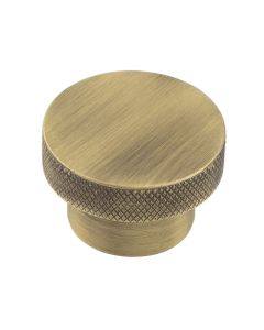 Hoxton Antique Brass Wenlock 40mm Knurled Cupboard Knob | HOX140AB
