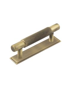 Hoxton Antique Brass Taplow 96mm Knurled Handle on Stepped Backplate | HOX2050-6050AB