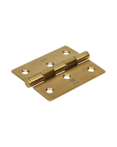 Satin Brass 76 x 66mm Slim Knuckle Window Hinge - Square |  HY3-PSB