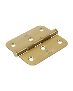 Satin Brass 76 x 66mm Slim Knuckle Window Hinge - Radius |  HY3R-PSB
