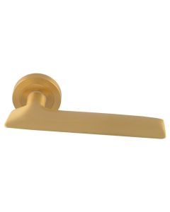 Set Manital Satin Brass Hygge Lever Furniture on square rose | HYD5SB