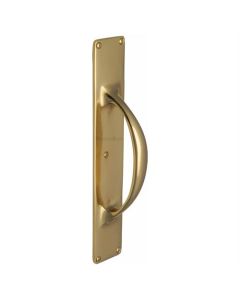 Heritage Brass Polished Brass Door Pull Handle on Plate 195mm
