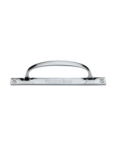 Heritage Brass Polished Chrome Door Pull Handle on Plate Offset 172mm