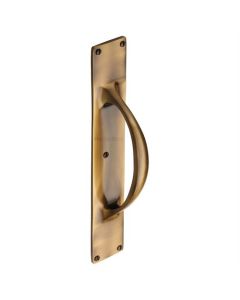 Heritage Brass Antique Brass Door Pull Handle on Plate 195mm