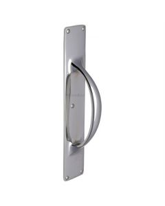 Heritage Brass Polished Chrome Door Pull Handle on Plate 195mm
