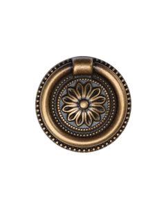 Distressed Brass 47mm Floral Ring Pull | TK2224-047-DBS