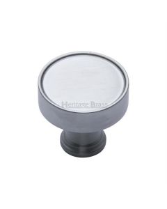 Heritage Brass Satin Chrome Florence Cabinet Knob 32mm