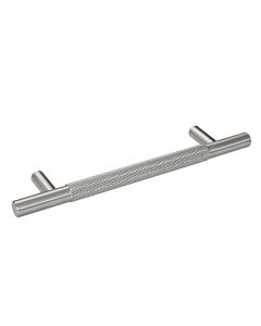 Satin Nickel Knurled T Bar Pull Handle - 128mm c/c