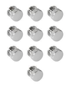 Pack 10 x Satin Nickel 34mm Knurled Cupboard Knob