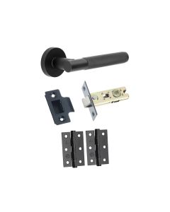 Black Nickel Knurled Camden Door Handle Set