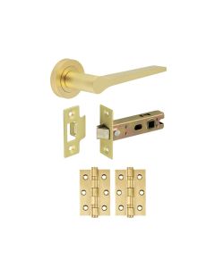 Satin Brass Belgravia Door Handle Set