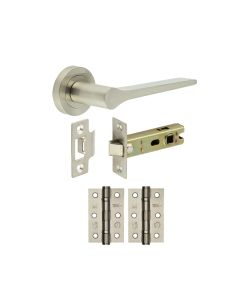 Satin Nickel Belgravia Door Handle Set