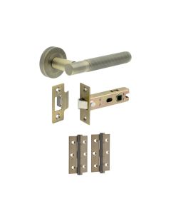 Antique Brass Chelsea Door Handle Set