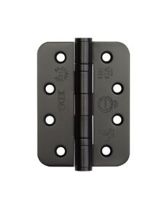 Pair Matt Black 102x76x3mm Grade 13 ball bearing hinge - Radius | J9500RMB