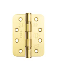 Pair Satin Brass 102x76x3mm Grade 13 ball bearing hinge - Radius | J9500RSB