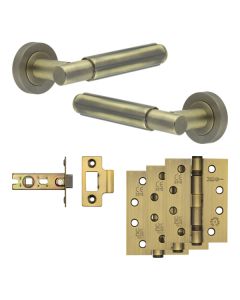 Jedo Antique Brass Bloom Door Handle Pack | Internal Doors |  JE-B1A-AB