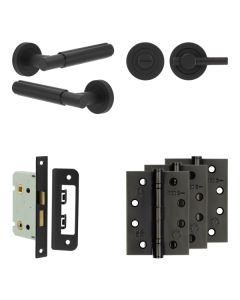 Jedo Black Bloom Door Handle Pack | Bathroom |  JE-B5A1-MB