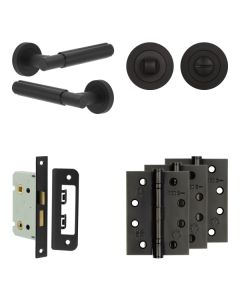 Jedo Black Bloom Door Handle Pack | Bathroom |  JE-B5A3-MB