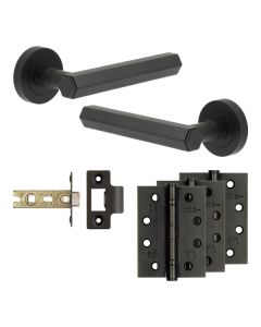 Jedo Black Hex Door Handle Pack | Internal Doors |   JE-C2A-MB