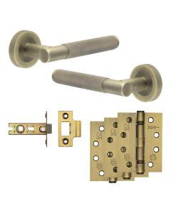 Jedo Antique Brass Bari Door Handle Pack | Internal Doors |  JE-D1A-AB