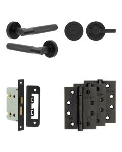 Jedo Black Bari Door Handle Pack | Bathroom |  JE-D5A1-MB