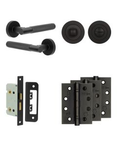 Jedo Black Bari Door Handle Pack | Bathroom |  JE-D5A3-MB