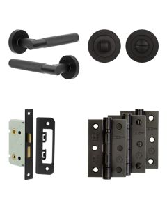 Jedo Black Bari Door Handle Pack | Bathroom |  JE-D5B3-MB