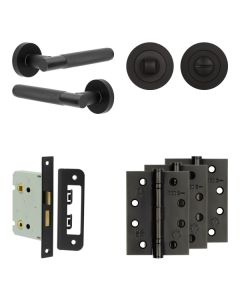Jedo Black Bari Door Handle Pack | Bathroom |  JE-D6A3-MB