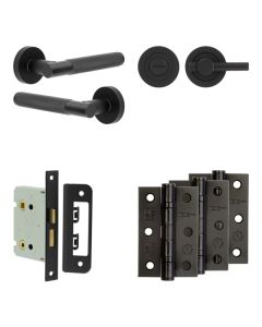 Jedo Black Bari Door Handle Pack | Bathroom |  JE-D6B1-MB