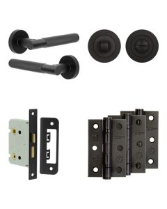 Jedo Black Bari Door Handle Pack | Bathroom |  JE-D6B3-MB
