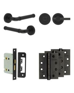 Jedo Black Midtown Door Handle Pack | Bathroom |  JE-G6A2-MB