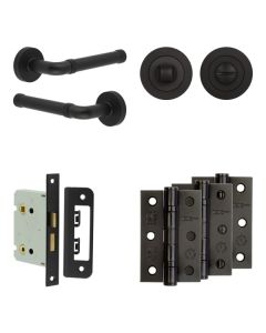 Jedo Black Midtown Door Handle Pack | Bathroom |  JE-G6B3-MB